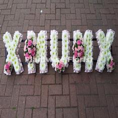 2 X MUM X Floral Letters with Clusters - With Two Kisses