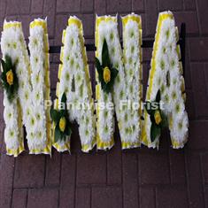 3 NANA Funeral Flower Letter Wreath with Single Flower