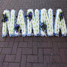 3 NANNA Floral Letters for a Funeral with Single Flower