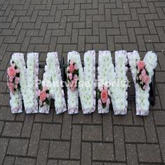 3 NANNY Floral Letter Wreath with Clusters