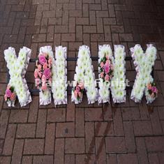 3 X NAN X Floral Letters with Clusters - With Two Kisses