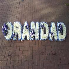 4 Grandad Floral Letter Wreath with Clusters