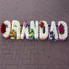 4 Grandad Wreath Made In Rainbow Coloured Flowers