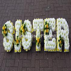 5 SISTER with Clusters Floral Letters Wreath For Funeral