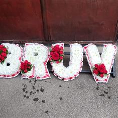6 BRUV Floral Letter Wreath with Clusters For A Funeral