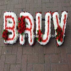 6 BRUV With Coloured Stripe Letter Wreath with Clusters