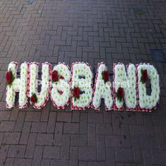 7 HUSBAND Wreath Floral Letters with Single Flower