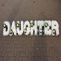 Daughter Floral Letter Wreath with Single Flower
