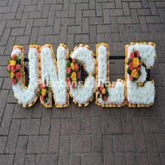 9a UNCLE Floral Letters Wreath with Clusters