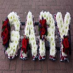 9d Any Name Made in Flowers for a Funeral with Clusters