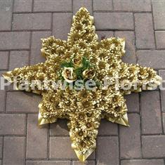 Gold Colour Northern 8 Pointed Star Funeral Wreath