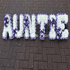 7 AUNTIE Funeral Floral Letters Wreath with Clusters