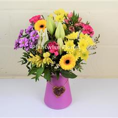 Eco Friendly Flowers In Bright Pinks &amp; Yellows