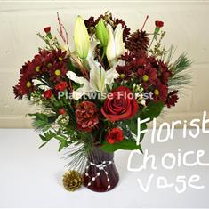 - Christmas - Florist Choice Vase Filled With Christmas Flowers
