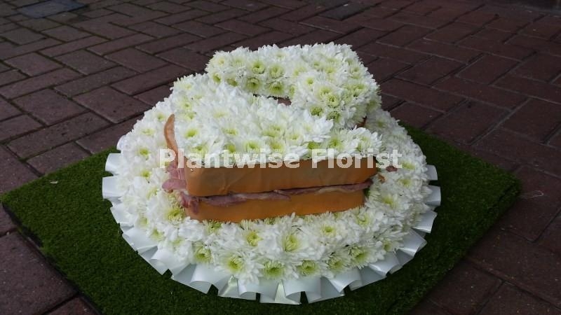 Wreath Made As a Bacon Sandwich In Flowers - Funeral Flowers Canvey