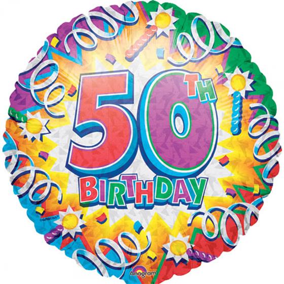 50th Birthday Helium Balloon Plantwise Florist Canvey Island