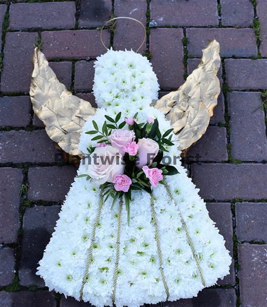 Angel Funeral Wreath Made in Flowers - Funeral Flowers Canvey