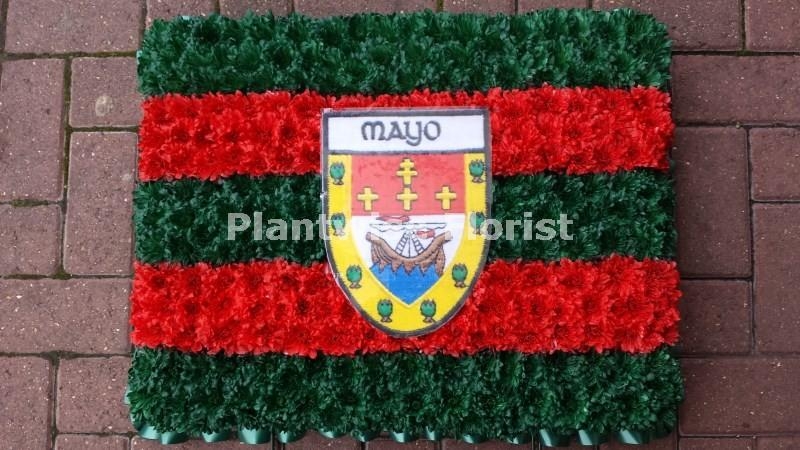Large Size County Mayo Flag Wreath Made in Flowers for Funerals