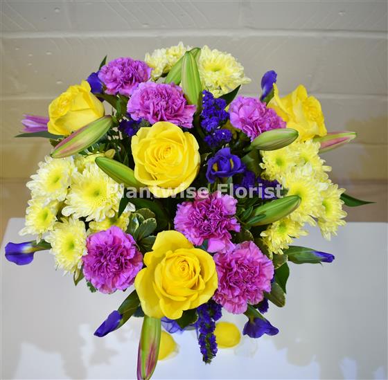 Flower Power Vase and Chocolates Plantwise Florist Canvey Island