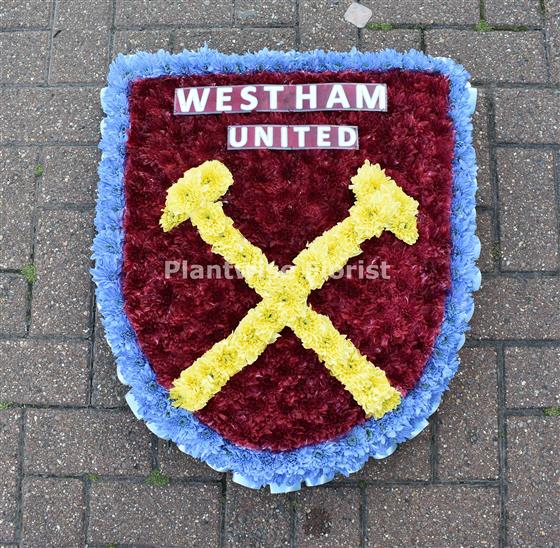 West Ham Football Badge Funeral Flower Wreath - Plantwise Florist